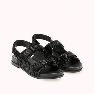 COSMOPARIS Sandalen in leer met klittenband Honey