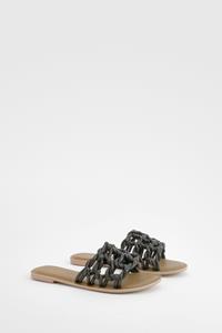 Boohoo Leren Sandalen, Black