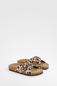 Boohoo Luipaardprint Sandalen Met Gekruiste Bandjes, Leopard