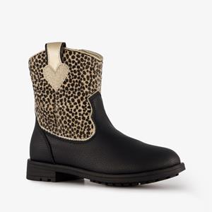 Blue Box meisjes enkellaarsjes cheetah print zwart