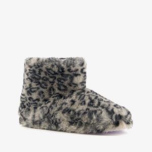 Thu!s dames sloffen met luipaardprint grijs
