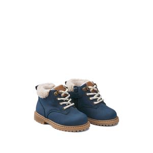 Bottines met rits en veters, gevoerd in fleece