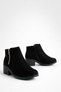 Boohoo Brede Chelsea Boots Met Achter Rits, Zwart