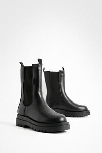 Boohoo Chelsea Boot Kuitlaarzen Met Dikke Zool, Black