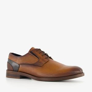 Van Beers leren heren veterschoenen cognac