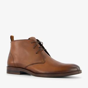 Van Beers hoge leren heren veterschoenen cognac