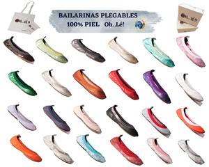 Ganga Lotes s,l 100% opvouwbare leren ballerina's MADE IN SPAIN Vrouw voor ballet Bruiloftsuitvindingen met draagtas en om in een tas te dragen