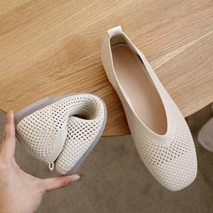 Nicor Fangtou Granny Shoes Nieuwe damesschoenen met zachte zolen, uitgeholde casual schoenen, platte zool enkele schoenen 36 kleur zwarte bonen