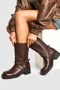 Western Laarzen Met Gesp Detail, Brown