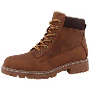 Tom Tailor Winterlaarzen hakken, winter-enkellaars, veterschoenen met logo-decoratie
