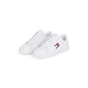 TOMMY JEANS Plateausneakers TJW LOGO OUTSOLE SNEAKER ESS vrijetijdsschoen, lage schoen, veterschoen met zijlogo-vlag
