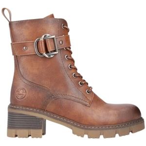 Rieker Veterlaarsjes , veterschoenen, bikerboots, blokhak, met verstelbare gesp