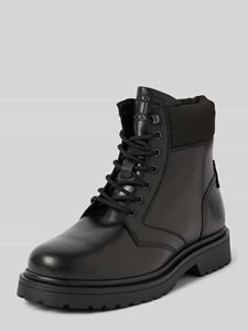 TOMMY JEANS Veterschoenen TJM LACE UP BOOT hakken, veterschoenen met gewatteerde schaprand