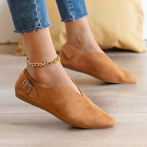 Casual Shoes Damesloafers, instapper-casual schoenen, suède platte schoenen met puntige neus 36 zwart
