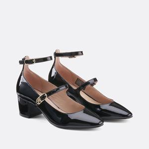 Tommy Hilfiger Gesppumps PUMP DOUBLE STRAP PATENT LEATHER hakken, avondschoen, feest schoen, th-sieraal, smalle vorm