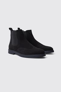 Boohoo Nep Suède Chelsea Boots, Black