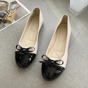 Step Forward Ballerina's Dames Platte Schoenen Comfort Antislip Dames Loafers Leren Flats Elegante Strik Dames Enkel Schoenen Moeder's Schoenen 35 zwart