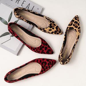 Tread Trend Plus Size 35-42 Dames Luipaard Puntige Teen Flats Loafers Ondiepe Slip On Schoenen Dames Jurk Kantoor Ballerina's Mujer Mocassins 4.5