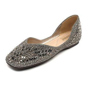 Chic Steps Mode Beroemd Merk Rivets Flats Schoenen Vierkante neus Vrouwen Glitter Kralen Ballerian Schoenen voor Mannen Ondiepe Pailletten Mocassins Plus Maat 43 34 zwart