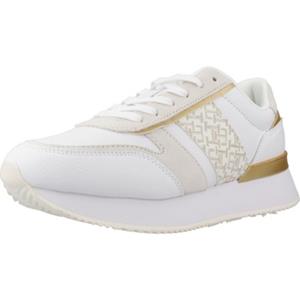 Tommy Hilfiger Plateausneakers LUX MONOGRAM RUNNER veterschoenen, lage schoen, vrijetijdsschoen met gouden accenten