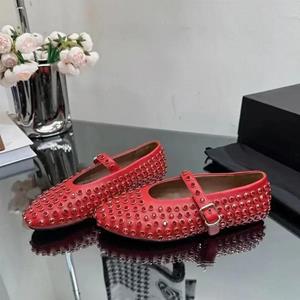 Finshoes Modieuze Mary Jane-schoenen met diamanten, casual platte zool, ronde neus en gesp voor dames 35