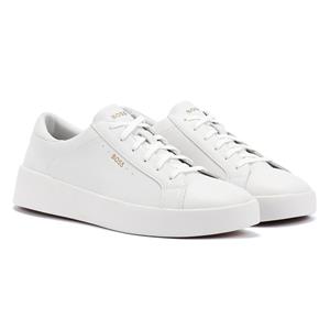 Boss Belwar Tennis Glad Leer Heren Wit Trainers