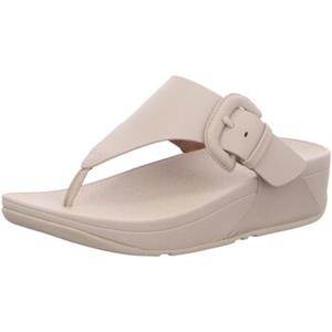 FitFlop Lulu covered-buckle raw-edge leather toe-thongs