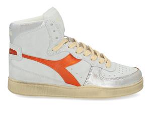 Diadora Heritage MI Basket metal pigskin used white orange Wit 