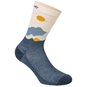 LaMunt  Women's Martha Illustration Sock - Merinosokken, blauw