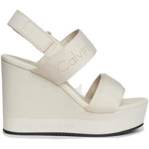 Calvin Klein Sleehaksandaaltjes WEDGE SANDAL WEBBING IN MR , zomerschoen, sandaal, sleehak, met logo-schrift