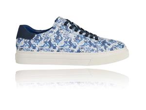 Lureaux Azure Bird Garden Sneakers  - Handgemaakte Nette Schoenen Voor Heren