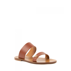Dee Ocleppo Sandalen  Dubbele Bandje Slide Sandaal - Leer - Bruin