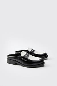 Boohoo Penny Loafers Met Open Rug, Black
