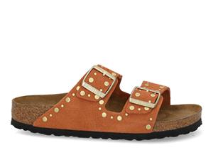 Birkenstock Arizona rivet border narrow 10 dark rust brique 
