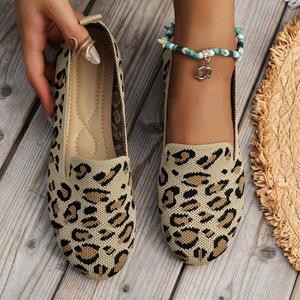 Best Shoe Boutique Elegante pied-de-poule gebreide ballerina's dames puntneus mesh mocassins dames plus size 43 luipaard loafers zachte rijschoenen 36 zwart