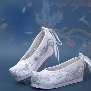 L.RIDING PULO Lente- en herfstkralen Hanfu-schoenen, antieke geborduurde damesschoenen, schuine hakken, verhoogde en verhoogde hoofdschoenen 38