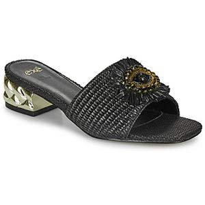 Exé Shoes Slippers  KATY-424-RAFFIA-BLACK