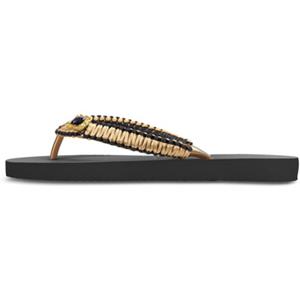 Uzurii Teenslippers  Gold Macrame Switch