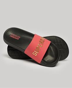 Superdry Vrouwen Vegan Code Badslippers met Logo Roze