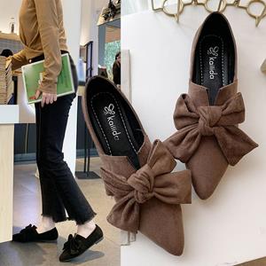 Wnzdswn Vrouwen Bow Flats Schoenen Snoep Kleur Instapper Platte Schoenen Ballet Flats Dames Schoenen 35 zwart