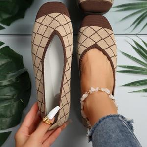 Best Fashion Pavilion 2024 Zomer Nieuwe Comfort Casual Damesschoenen Mode Zachte Zool Ademend Holle Platte Schoenen Voor Vrouwen Zapatos De mujer 36 kaki