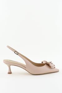 Lola Cruz pumps met bloem detail nude