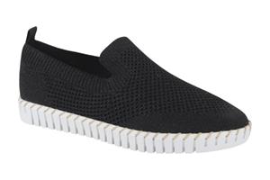 La Strada 24039-4500 black/silver dames instappers sportief