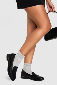 Boohoo Basic Loafers Met Gouden Zoom, Black