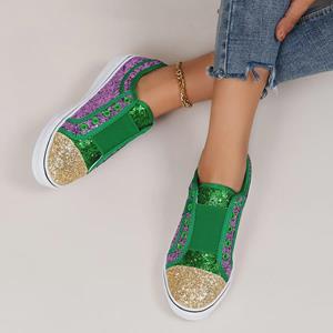 VantaGoods Dames 2021 Herfst Sequin Slip-On Flats - Europese & Amerikaanse Stijl 37 paars