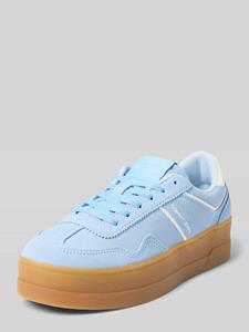 TOMMY JEANS Plateausneakers THE GREENWICH FLATFORM SUEDE , vrijetijdsschoen, lage schoen, veterschoen met subtiele decoratieve stiksels