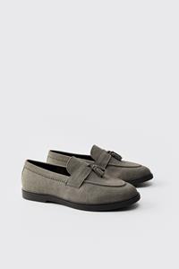 Boohoo Nep Suède Loafers Met Kwastjes, Grey