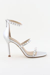 Lola Cruz sandalen met steentjes zilver