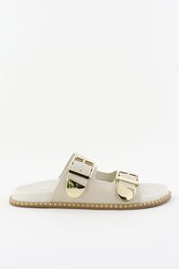 Toral sandalen creme met gouden gesp
