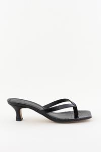 Toral sandalen Rocio met vierkante open neus zwart